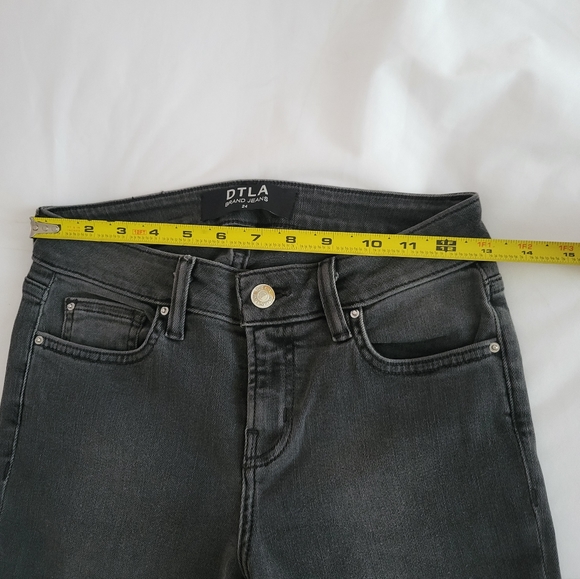 DTLA Dark Gray Y2K Silver Stud Button Skinny Jeans - Picture 12 of 14